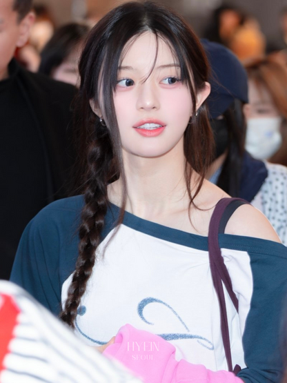 【ILLIT ミンジュ着用】Stardust raglan long sleeve / navy