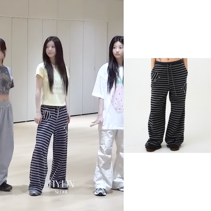 Stripe big sweatpants【ILLIT モカ着用】