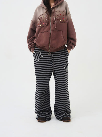 Stripe big sweatpants【ILLIT モカ着用】