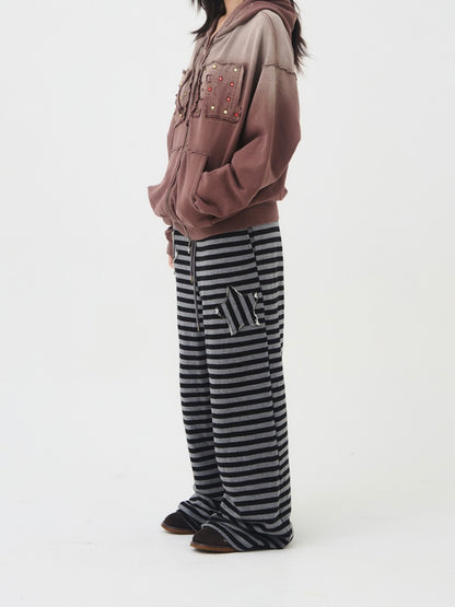 Stripe big sweatpants【ILLIT モカ着用】
