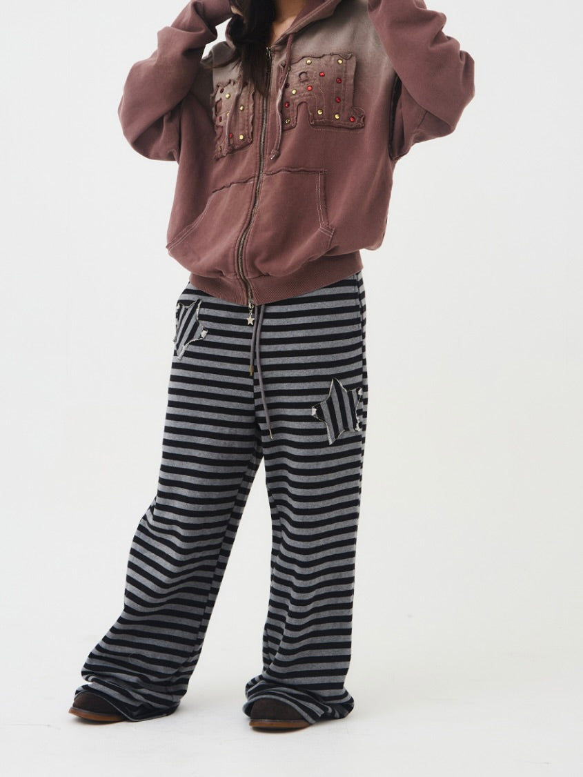 Stripe big sweatpants【ILLIT モカ着用】
