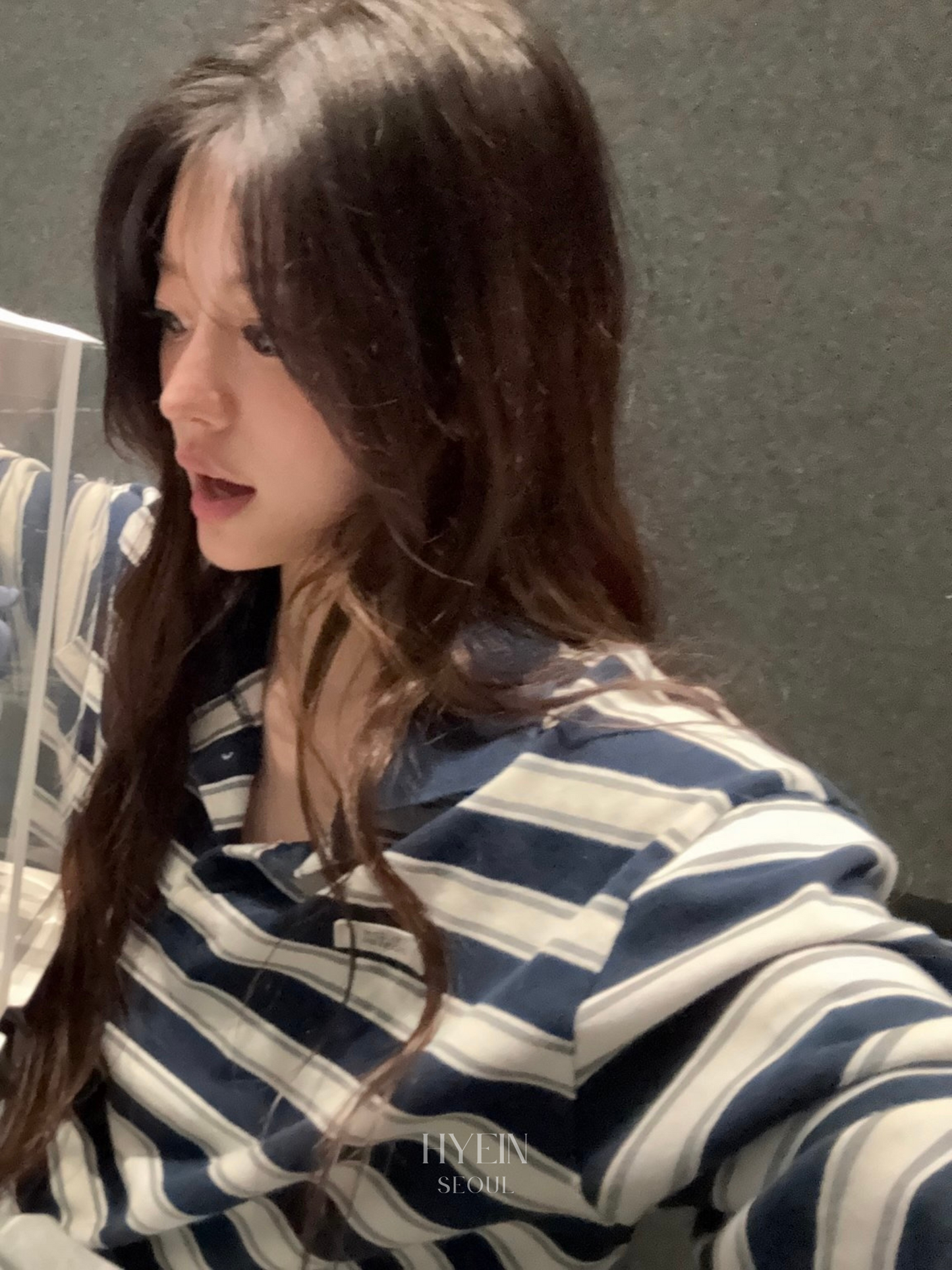 【ILLIT ミンジュ着用】Striped polo t-shirt / navy