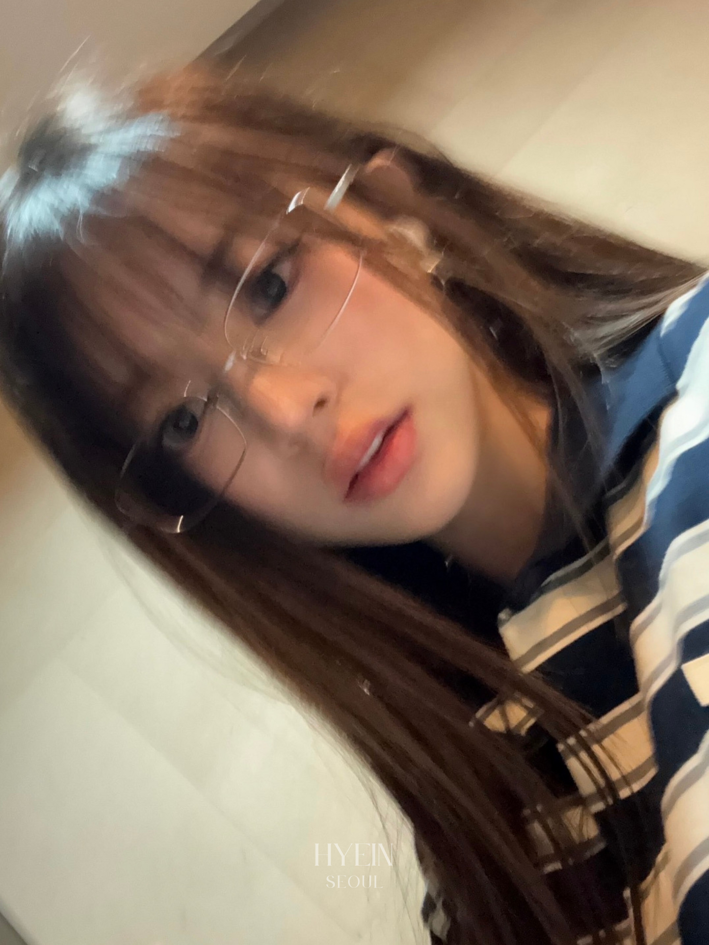 【ILLIT ミンジュ着用】Striped polo t-shirt / navy