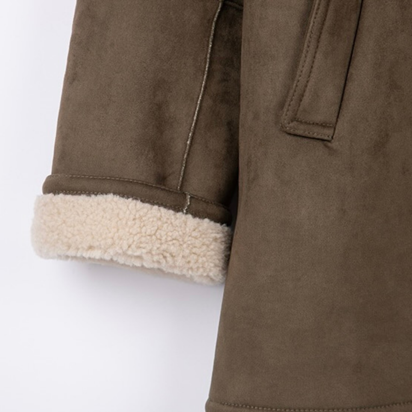 Suede sheering jacket khaki【IVE ウォニョン着用】