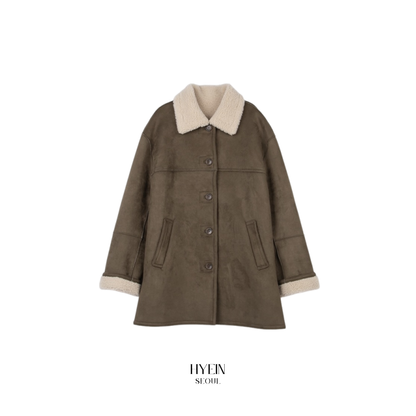 Suede sheering jacket khaki【IVE ウォニョン着用】