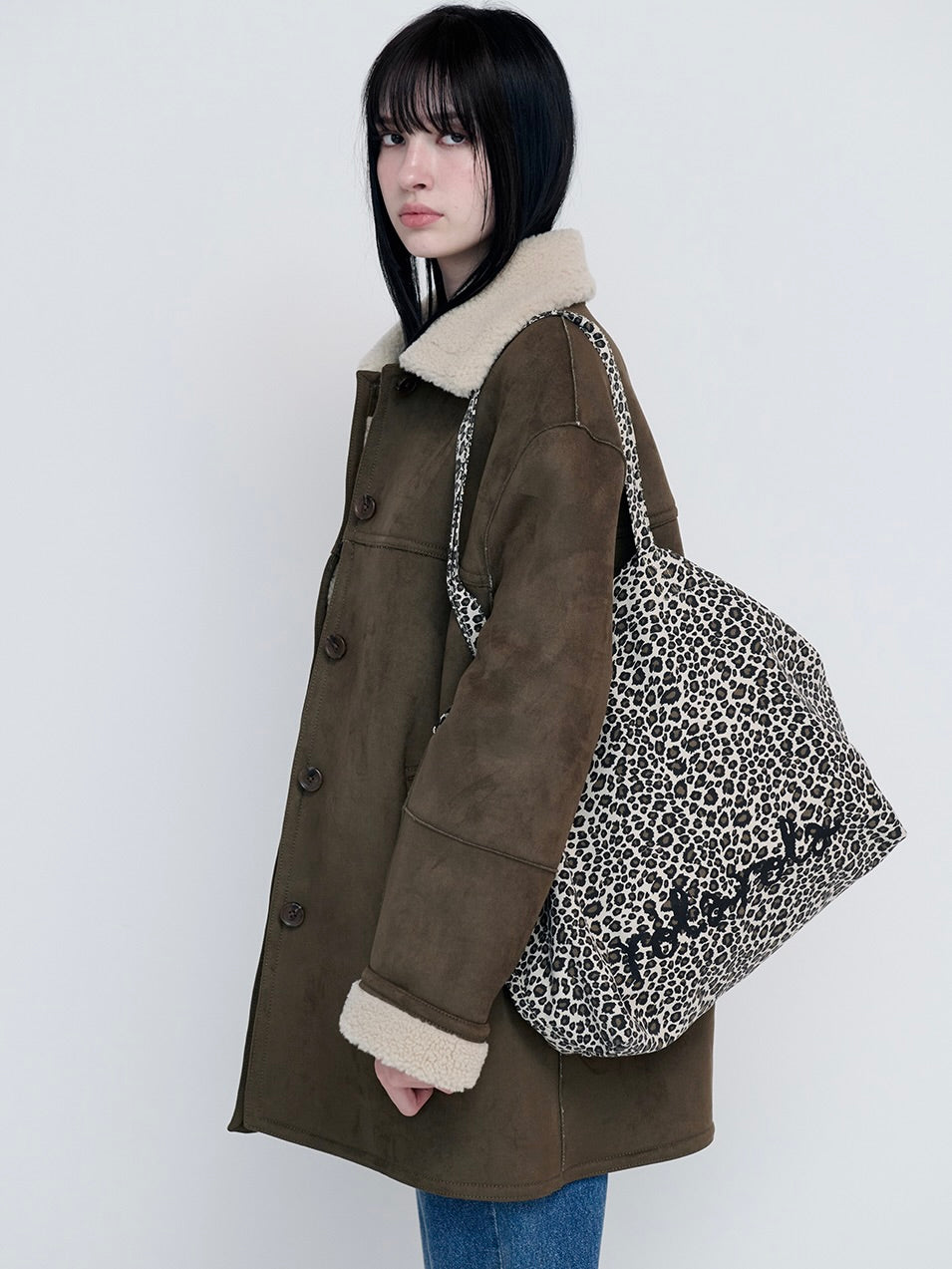 Suede sheering jacket khaki【IVE ウォニョン着用】