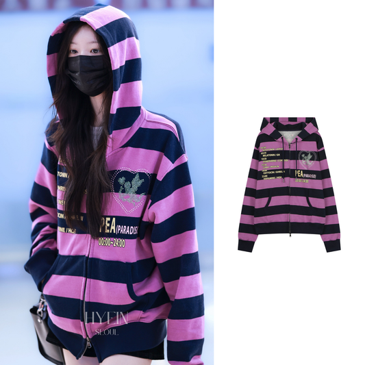 Time table hooded zip up / purple【ILLIT モカ着用】