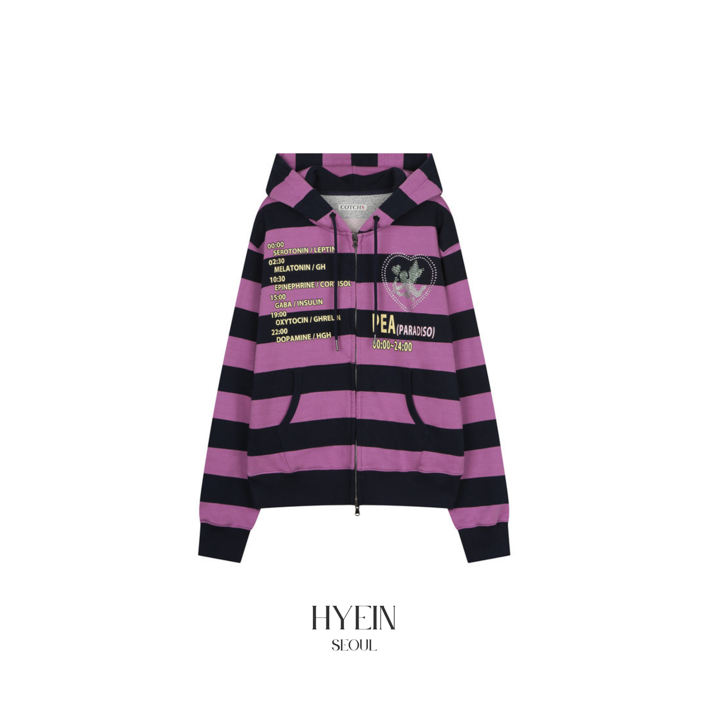 Time table hooded zip up / purple【ILLIT モカ着用】