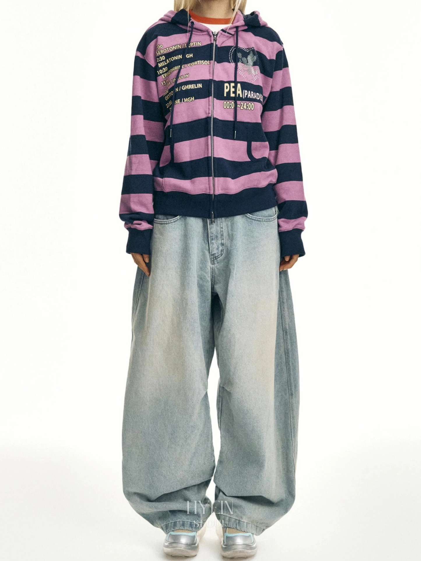 Time table hooded zip up / purple【ILLIT モカ着用】