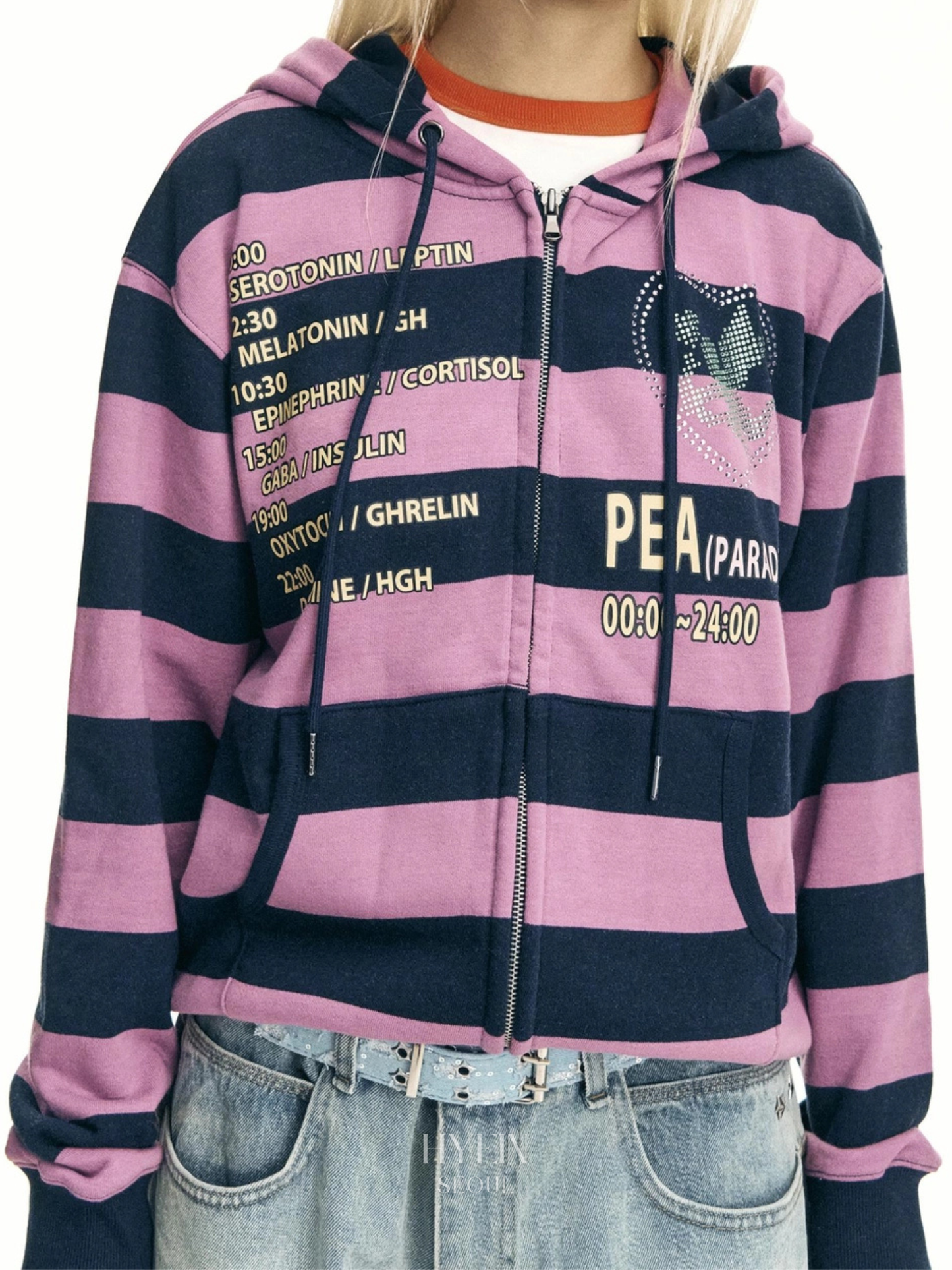 Time table hooded zip up / purple【ILLIT モカ着用】