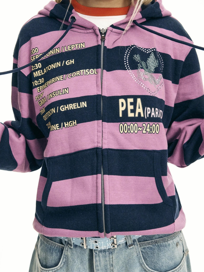 Time table hooded zip up / purple【ILLIT モカ着用】