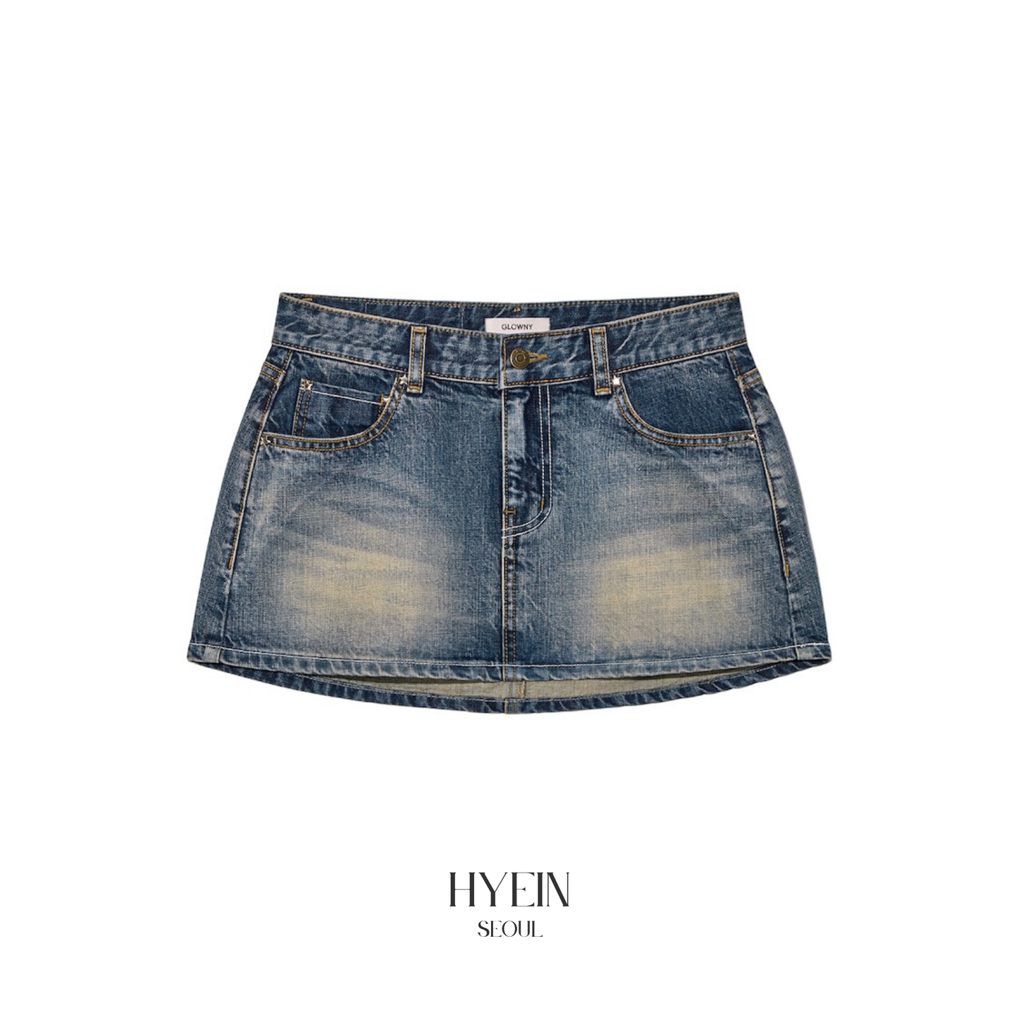 Western mini skirt / vintage blue