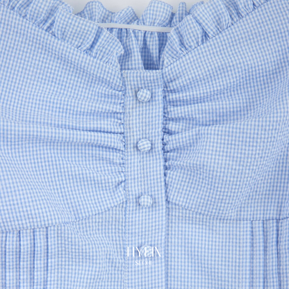 lotsyou ella blouse check blue【Hearts2Hearts(H2H) ian】