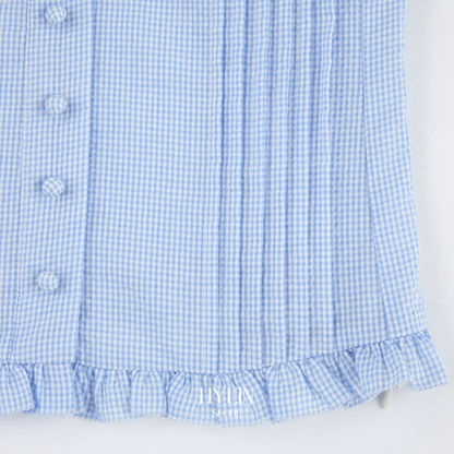 lotsyou ella blouse check blue【Hearts2Hearts(H2H) ian】