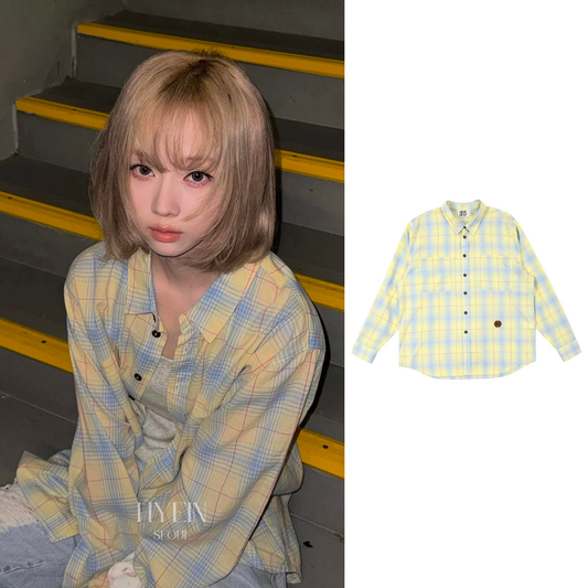 【aespa ウィンター着用】Summer light check shirt